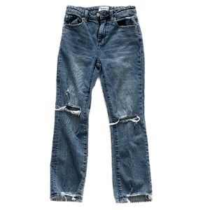 Mid Waist Pistola Straight Leg Jeans